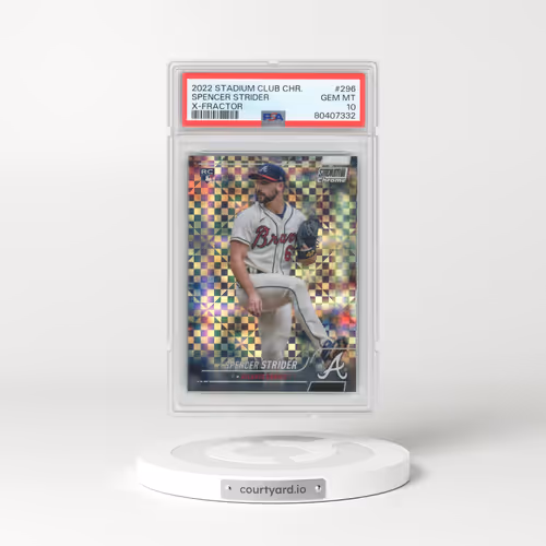 2022 Topps Stadium Club Chrome #296 Spencer Strider - X-Fractor (PSA 10 GEM MINT)