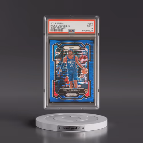 2023 Panini Prizm #294 Ricky Council IV - Blue Seismic (PSA 9 MINT)