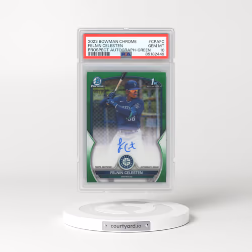 2023 Bowman Chrome Prospect Autographs #CPAFC Felnin Celesten - Green Refractor (PSA 10 GEM MINT)