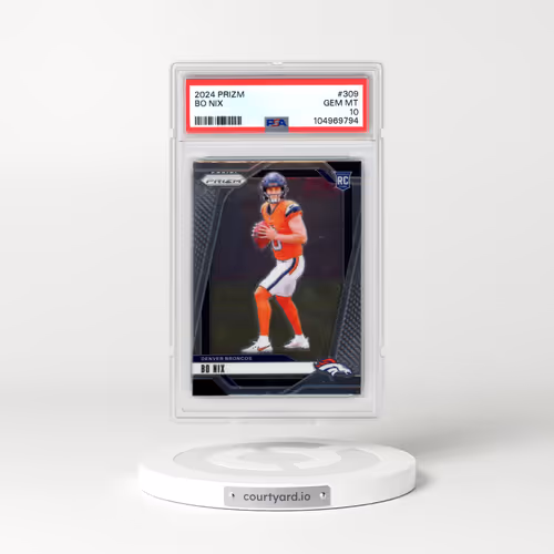 2024 Panini Prizm #309 Bo Nix (PSA 10 GEM MINT)