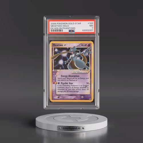 2006 Pokémon EX Holon Phantoms #103 Mewtwo - Holo Gold Star (PSA 7 NM)