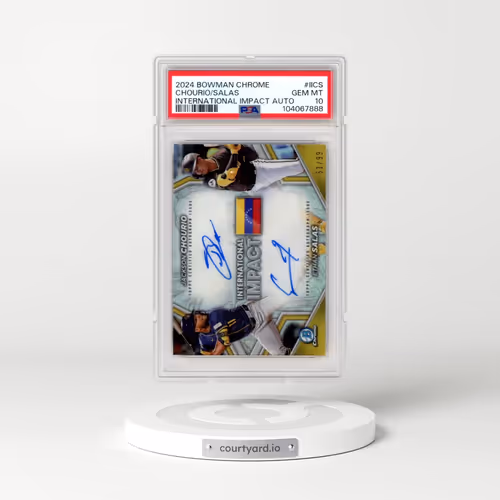 2024 Bowman Chrome International Impact Autographs #IICS Ethan Salas/Jackson Chourio (PSA 10 GEM MIN
