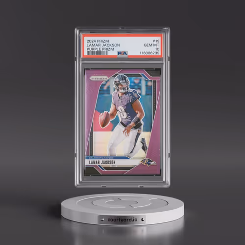 2024 Panini Prizm #19 Lamar Jackson - Purple Prizm (PSA 10 GEM MINT)