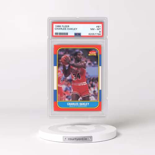1986 Fleer #81 Charles Oakley (PSA 8 NM-MT)