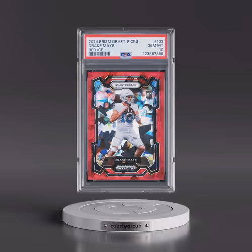 2024 Panini Prizm Draft Picks #103 Drake Maye - Red Ice (PSA 10 GEM MINT)