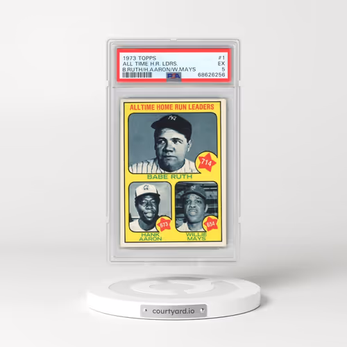 1973 Topps #1 All Time H.R. Ldrs. - B.Ruth/H.Aaron/W.Mays (PSA 5 EX)