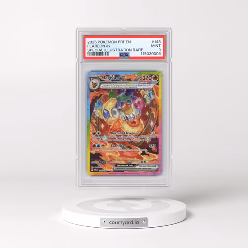 2025 Pokémon Pre EN-Prismatic Evolutions #146 Flareon EX - Holo Special Illustration Rare (PSA 9 MIN