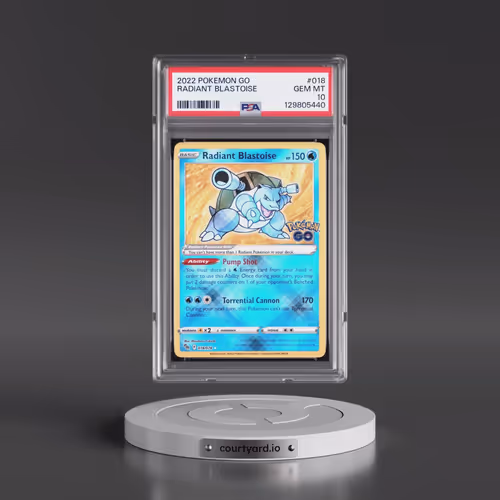 2022 Pokémon Go #018 Radiant Blastoise - Holo (PSA 10 GEM MINT)