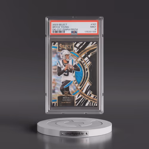 2023 Panini Select #167 Bryce Young - Die-Cut Zebra Prizm (PSA 9 MINT)