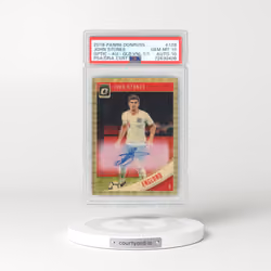 2018 Panini Donruss #128 John Stones - Optic Autograph Gold 1/1 - Auto 10 - PSA/DNA Cert. (PSA 10 GE