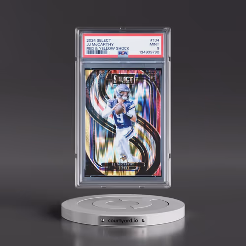 2024 Panini Select #134 JJ McCarthy - Red & Yellow Shock (PSA 9 MINT)