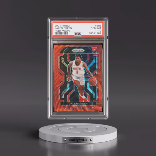 2021 Panini Prizm #306 Jalen Green - Ruby Wave (PSA 10 GEM MINT)