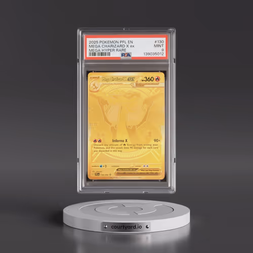 2025 Pokémon Pfl EN-Phantasmal Flames #130 Mega Charizard X EX - Holo Mega Hyper Rare (PSA 9 MINT)