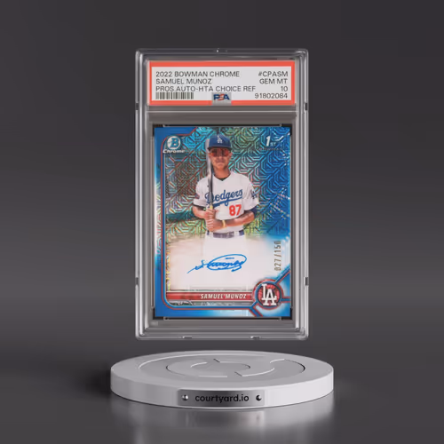 2022 Bowman Chrome Prospect Autographs #CPASM Samuel Munoz - Hta Choice Refractor (PSA 10 GEM MINT)