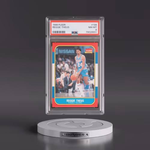 1986 Fleer #108 Reggie Theus (PSA 8 NM-MT)