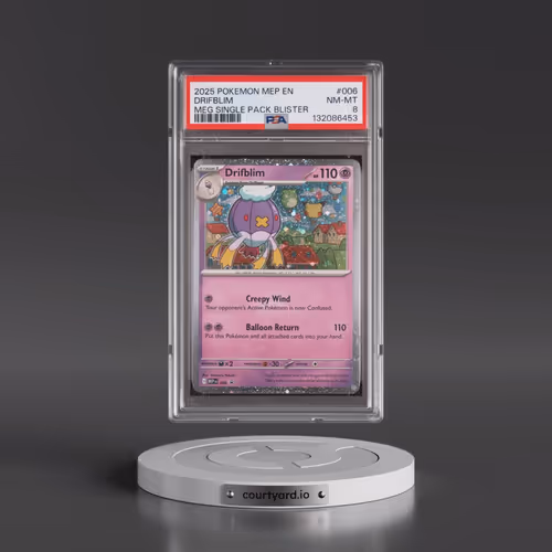 2025 Pokémon Mep EN-Me Black Star Promo #006 Drifblim - Mega Evolution Single Pack Blister (PSA 8 NM