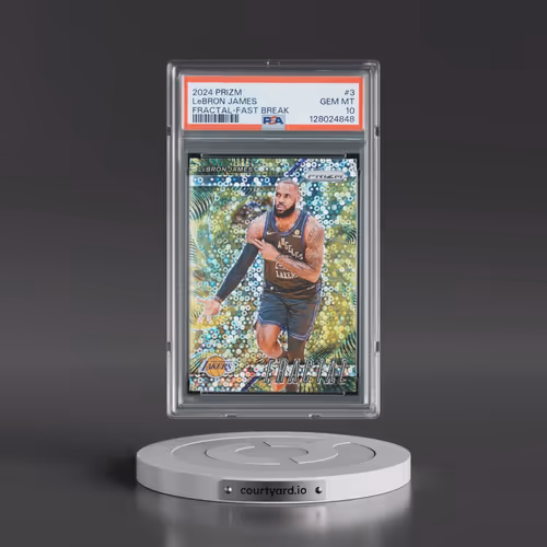 2024 Panini Prizm Fractal #3 LeBron James - Fast Break (PSA 10 GEM MINT)