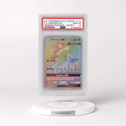 2017 Pokémon Sun & Moon Crimson Invasion #114 Nihilego GX - Holo Full Art Secret (PSA 10 GEM MINT)