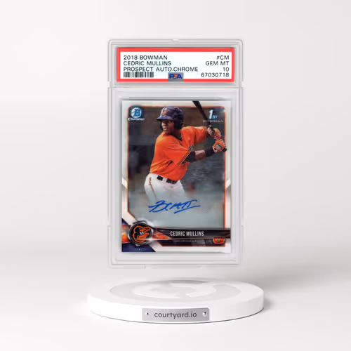 2018 Bowman Prospect Autographs Chrome #CM Cedric Mullins (PSA 10 GEM MINT)