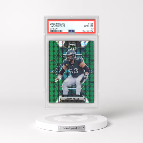 2023 Panini Mosaic #196 Jason Kelce - Green (PSA 10 GEM MINT)