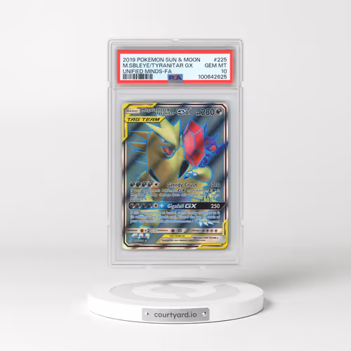 2019 Pokémon Sun & Moon Unified Minds #225 Mega Sableye & Tyranitar GX - Holo Full Art (PSA 10 GEM MINT)