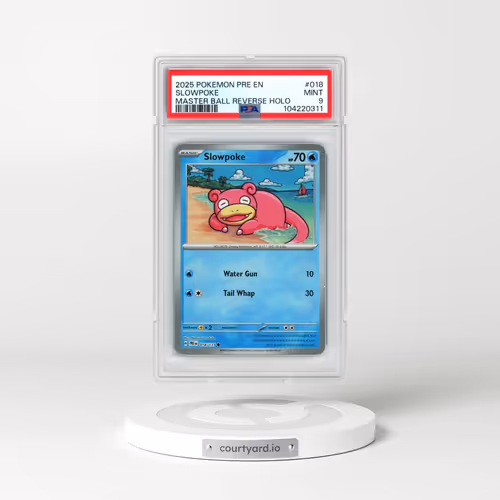 2025 Pokémon Pre EN-Prismatic Evolutions #018 Slowpoke - Reverse Holo Master Ball (PSA 9 MINT)