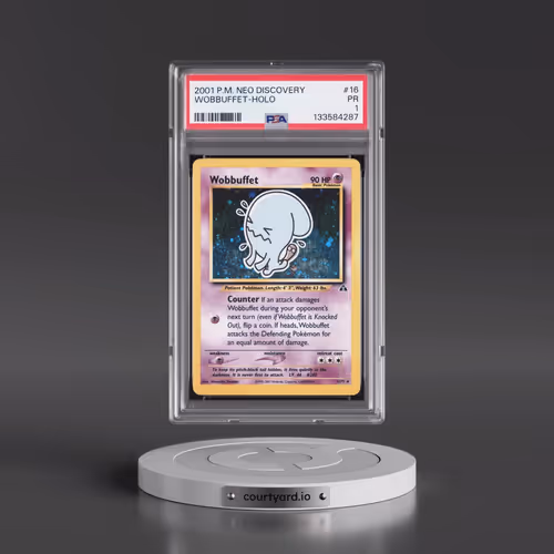 2001 Pokémon Neo Discovery #16 Wobbuffet - Holo (PSA 1 PR)
