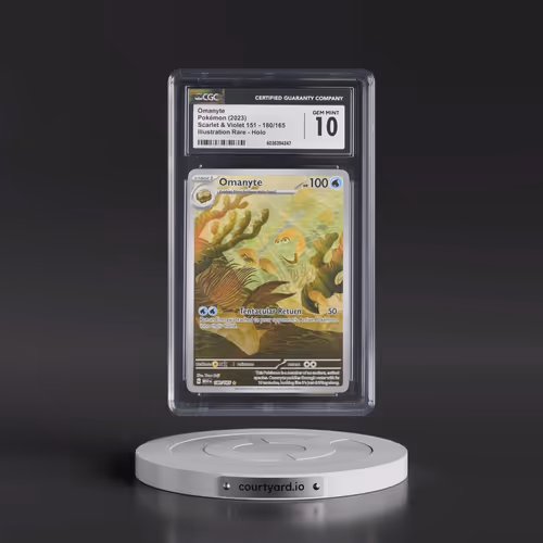 2023 Scarlet & Violet 151 - MEW EN #180/165 Omanyte - Illustration Rare Holo (CGC 10 GEM MINT)