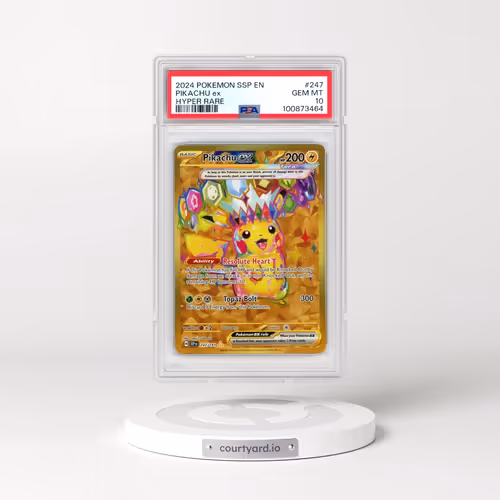 2024 Pokémon Ssp EN-Surging Sparks #247 Pikachu EX - Holo Hyper Rare (PSA 10 GEM MINT)