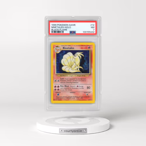 1999 Pokémon Game #12 Ninetales - Holo Black Flame (PSA 7 NM)