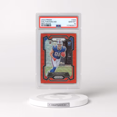 2023 Panini Prizm #308 Dalton Kincaid - Red Wave (PSA 10 GEM MINT)