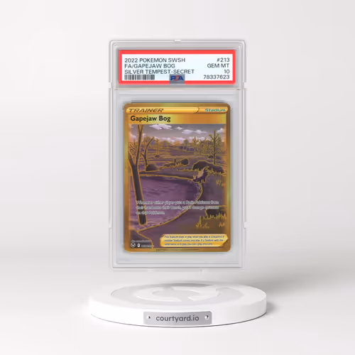 2022 Pokémon Sword & Shield Silver Tempest #213 Gapejaw Bog - Full Art Secret (PSA 10 GEM MINT)