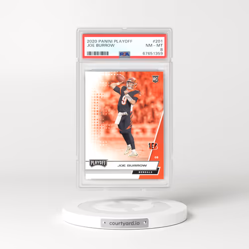 2020 Panini Playoff #201 Joe Burrow (PSA 8 NM-MT)
