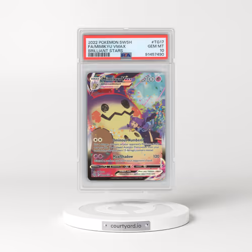 2022 Pokémon Sword & Shield Brilliant Stars #TG17 Mimikyu Vmax - Full Art (PSA 10 GEM MINT)