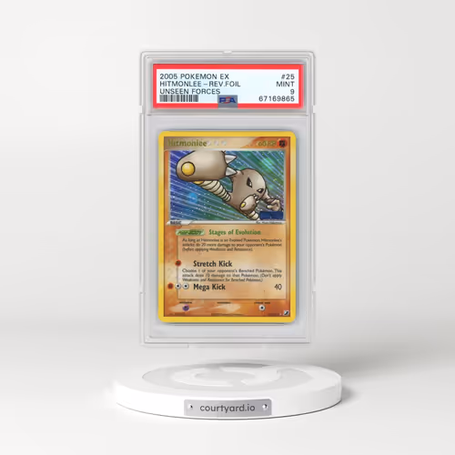 2005 Pokémon EX Unseen Forces #25 Hitmonlee - Reverse Foil (PSA 9 MINT)