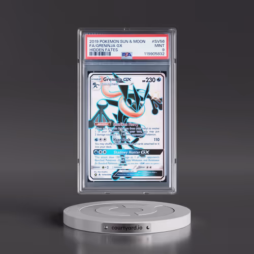 2019 Pokémon Sun & Moon Hidden Fates #SV56 Greninja GX - Holo Full Art (PSA 9 MINT)