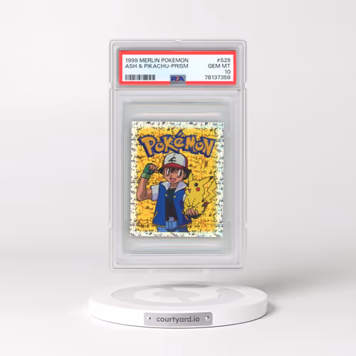 1999 Merlin Pokémon #S29 Ash & Pikachu-Prism (PSA 10 GEM MINT)