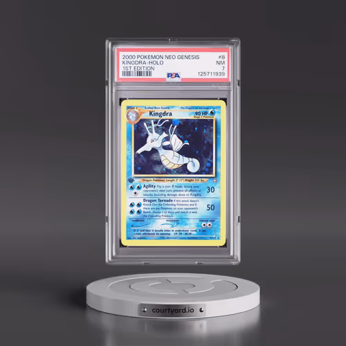 2000 Pokémon Neo Genesis #8 Kingdra - 1st Edition Holo (PSA 7 NM)