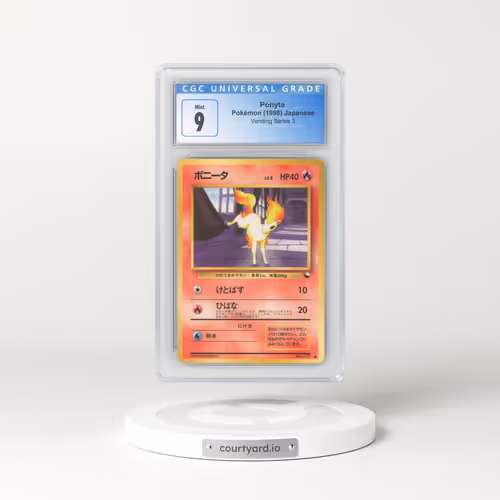 1998 Vending Series 3 (Pokeball Symbol. Glossy) Ponyta - Glossy with Rarity Symbol (CGC 9 MINT)