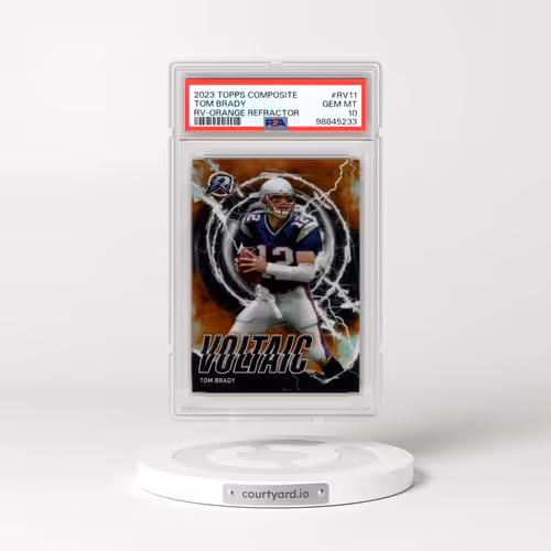 2023 Topps Composite Resurgence Voltaic #RV11 Tom Brady - Orange Refractor (PSA 10 GEM MINT)