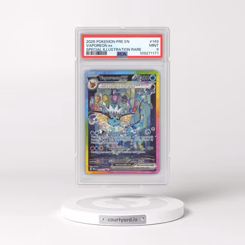2025 Pokémon Pre EN-Prismatic Evolutions #149 Vaporeon EX - Holo Special Illustration Rare (PSA 9 MI