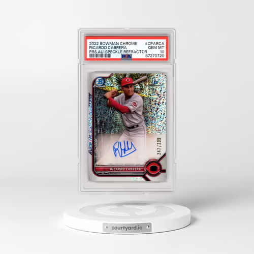2022 Bowman Chrome Prospect Autographs #CPARCA Ricardo Cabrera - Speckle Refractor (PSA 10 GEM MINT)
