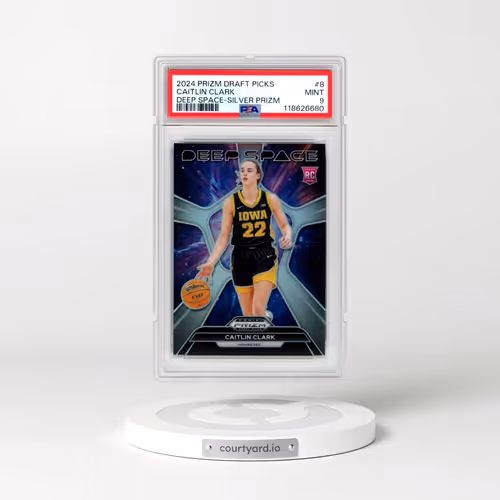 2024 Panini Prizm Draft Picks Deep Space #8 Caitlin Clark - Silver Prizm (PSA 9 MINT)