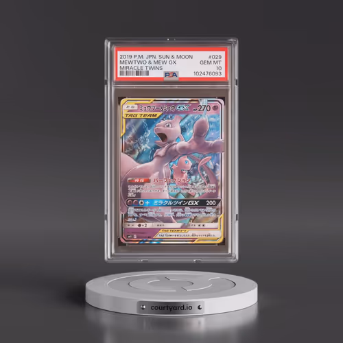2019 Pokémon Sun & Moon Miracle Twins #029 Mewtwo & Mew GX - Holo (PSA 10 GEM MINT)