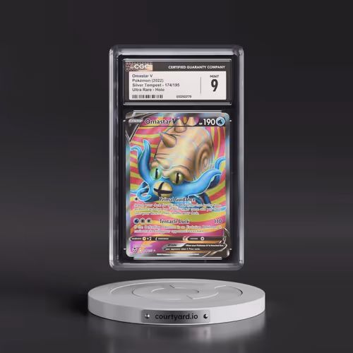 2022 Silver Tempest #174/195 Omastar V - Ultra Rare Holo (CGC 9 MINT)