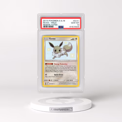 2019 Pokémon Sun & Moon Hidden Fates #SV41 Eevee - Holo (PSA 10 GEM MINT)