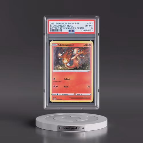 2021 Pokémon Swsh Black Star Promo #092 Charmander - Holo Battle Styles Single Pack Blister (PSA 8 N