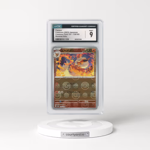 2023 Pokémon Card 151 #136/165 Flareon - Reverse Holo Poke Ball (CGC 9 MINT)
