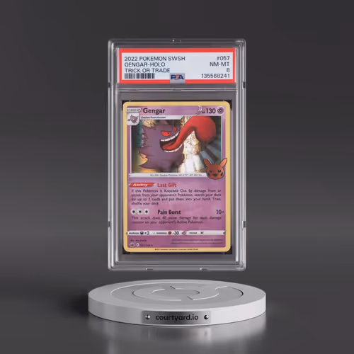 2021 Pokémon Sword & Shield Chilling Reign #057 Gengar - Holo Trick or Trade 2022 (PSA 8 NM-MT)