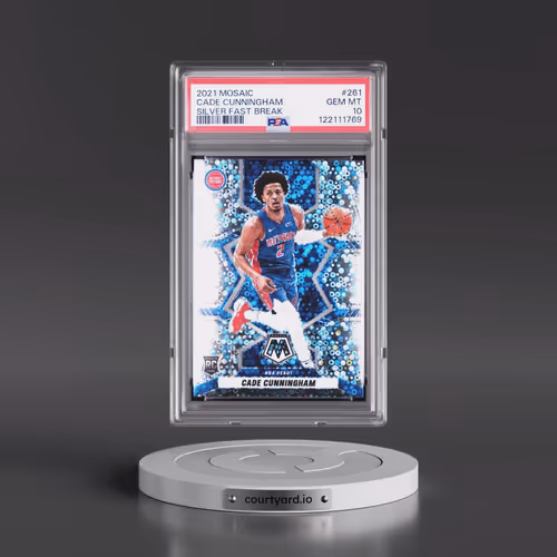2021 Panini Mosaic #261 Cade Cunningham - Silver Fast Break (PSA 10 GEM MINT)